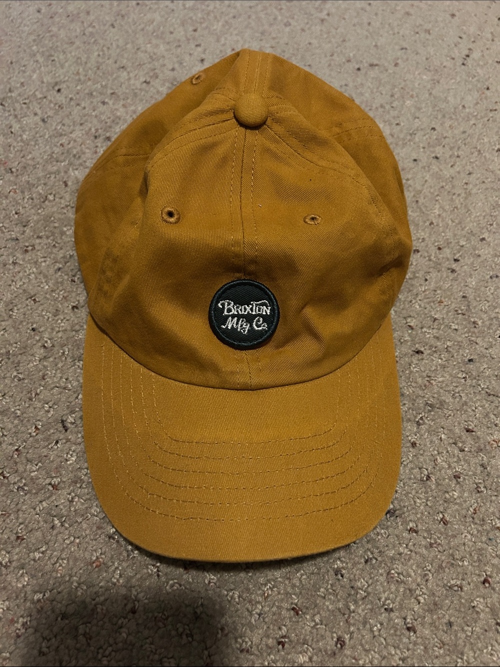 Brixton Canvas Baseball Cap in Mustard Tan